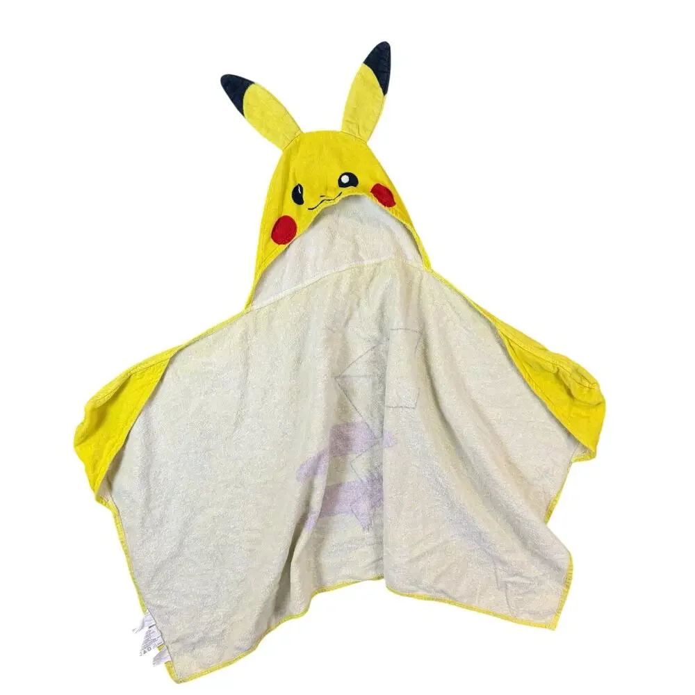 Pokémon Pikachu Hooded Bath Swim Towel Hood Yellow Ears Kids